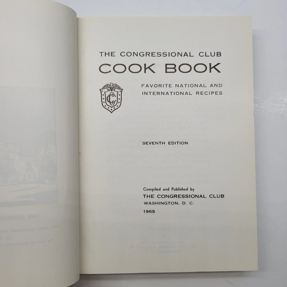 The Congressional Club Cookbook 1965 7th Ed Misprint Upside‎ Down!  Vintage